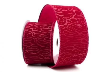 Cinta de alambre de terciopelo con onda abstracta en burdeos_KF9610GC-8-8