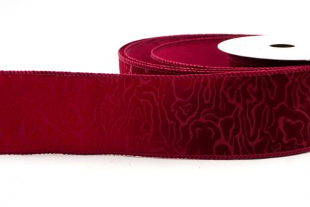 Cinta de alambre de terciopelo con onda abstracta en burdeos_KF9610GC-8-8