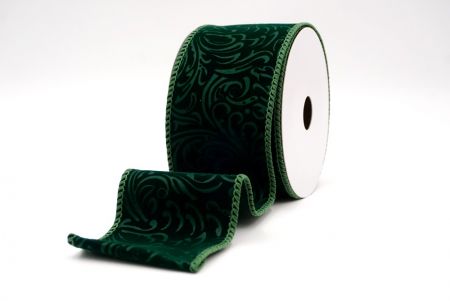 Cinta de Raso Verde Estilo Barroco con Alambre_KF9611GC-3-127