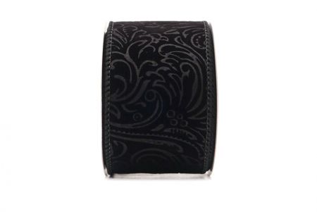 Cinta de Raso Negra Estilo Barroco con Alambre_KF9611GC-53-53