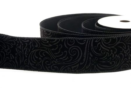 Cinta de Raso Negra Estilo Barroco con Alambre_KF9611GC-53-53