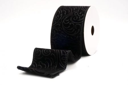 Cinta de Raso Negra Estilo Barroco con Alambre_KF9611GC-53-53