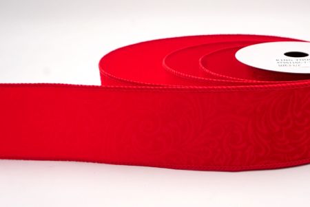 Cinta de Raso Roja Estilo Barroco con Alambre_KF9611GC-7-7