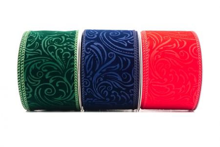 Velvet Baroque Style Wired Ribbon - Velvet Baroque Style Wired Ribbon