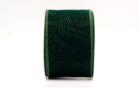 Green_Hatch Pattern Velvet Wired Ribbon_KF9612GC-3-127