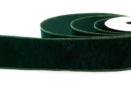 Green_Hatch Pattern Velvet Wired Ribbon_KF9612GC-3-127