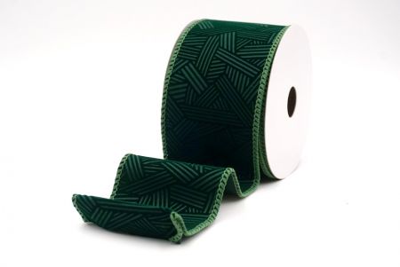 Green_Hatch Pattern Velvet Wired Ribbon_KF9612GC-3-127