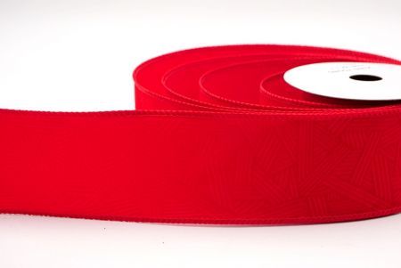 Red_Hatch Pattern Velvet Wired Ribbon_KF9612GC-7-7