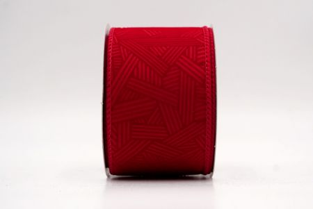 Dark Red_Hatch Pattern Velvet Wired Ribbon_KF9612GC-7A-169