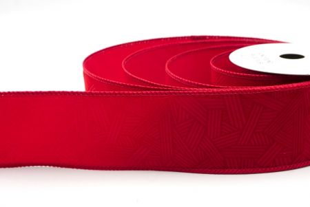 Dark Red_Hatch Pattern Velvet Wired Ribbon_KF9612GC-7A-169