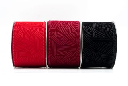 Hatch Pattern Velvet Wired Ribbon_KF9612