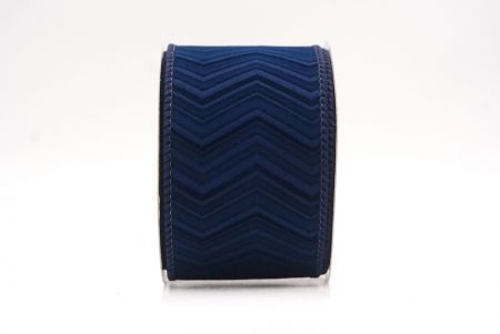 Navy Blue_Chevron Velvet Wired Ribbon_KF9613GC-4-4
