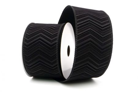 Black_Chevron Velvet Wired Ribbon_KF9613GC-53-53