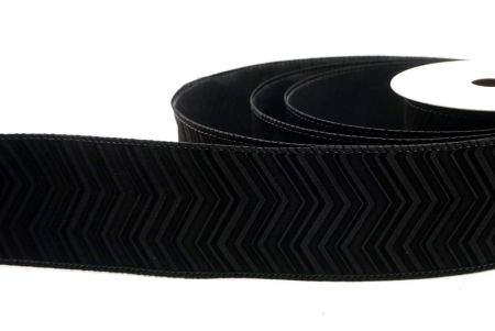 Black_Chevron Velvet Wired Ribbon_KF9613GC-53-53