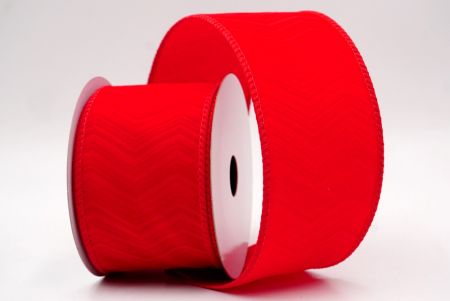 Red_Chevron Velvet Wired Ribbon_KF9613GC-7-7