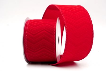 Dark Red_Chevron Velvet Wired Ribbon_KF9613GC-7A-169