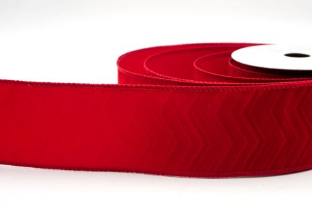 Dark Red_Chevron Velvet Wired Ribbon_KF9613GC-7A-169