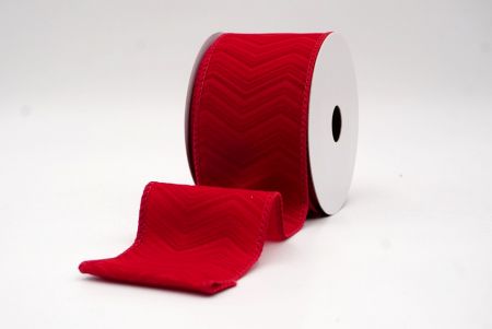 Dark Red_Chevron Velvet Wired Ribbon_KF9613GC-7A-169