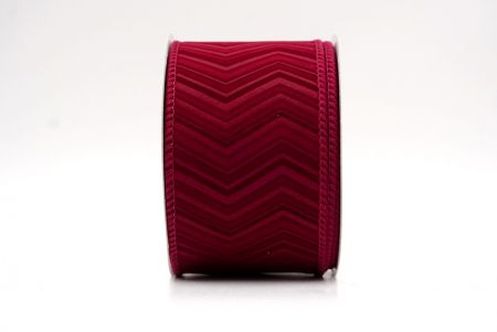 Burgundy_Chevron Velvet Wired Ribbon_KF9613GC-8-8