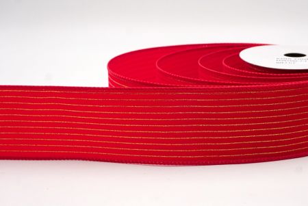 Ruban en velours rouge avec fine bande dorée_KF9615GC-7-7