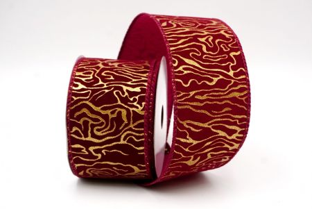 Burgunder_Samt Gold Wirbel Drahtband_KF9616GC-8-8