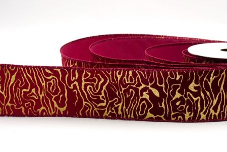 Burgunder_Samt Gold Wirbel Drahtband_KF9616GC-8-8