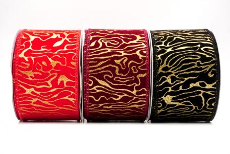 Velvet Gold Swirl Wired Ribbon - Velvet Gold Swirl Wired Ribbon