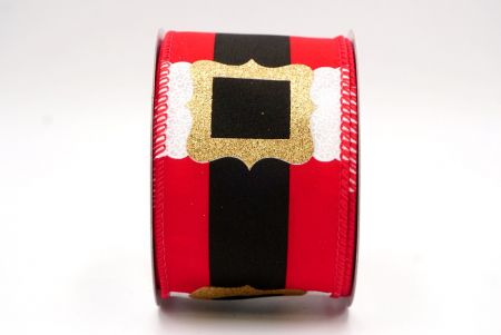 Ruban en fil de fer ceinture de Père Noël classique rouge_KF9622GC-7-7