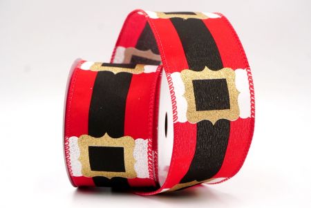 Ruban en fil de fer ceinture de Père Noël classique rouge_KF9622GC-7-7