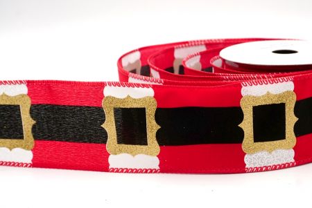 Ruban en fil de fer ceinture de Père Noël classique rouge_KF9622GC-7-7