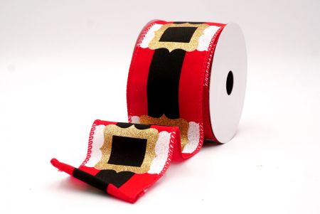 Ruban en fil de fer ceinture de Père Noël classique rouge_KF9622GC-7-7