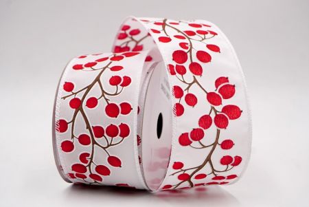 Biała_wstążka z festiwalowymi jagodami zimowymi_KF9623GC-1-1