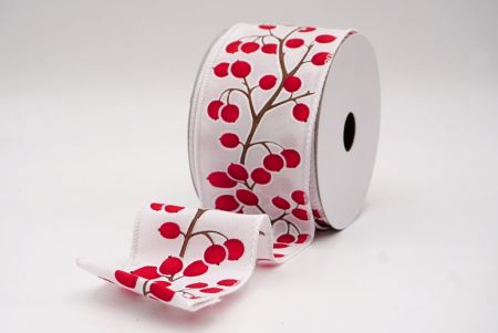 Biała_wstążka z festiwalowymi jagodami zimowymi_KF9623GC-1-1