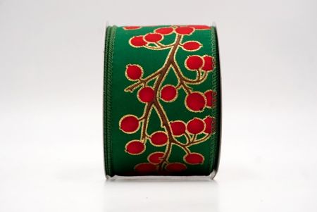 Zielona_wstążka z festiwalowymi jagodami zimowymi_KF9623GC-3-127