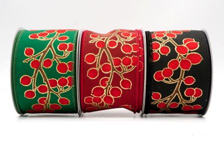 Festive Winter Berry Wired Ribbon - Festive Winter Berry Wired Ribbon