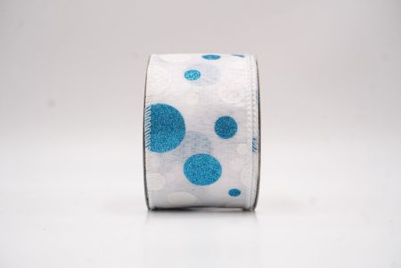 Ruban Filé Amusant à Pois Pailletés Blanc-Bleu_KF9629GC-1T-1