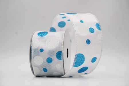 Ruban Filé Amusant à Pois Pailletés Blanc-Bleu_KF9629GC-1T-1