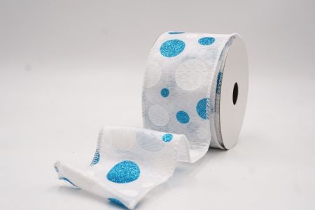 Ruban Filé Amusant à Pois Pailletés Blanc-Bleu_KF9629GC-1T-1