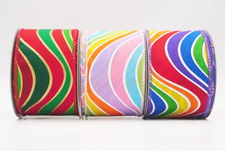 Colorful Swirl Wave Wired Ribbon - Colorful Swirl Wave Wired Ribbon