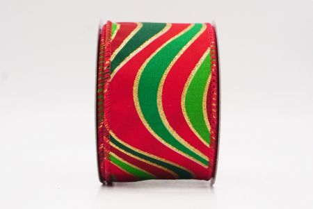 Ruban en fil câblé à vagues colorées rouges_KF9633GC-7-7