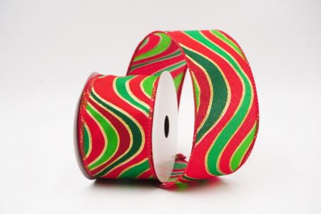 Ruban en fil câblé à vagues colorées rouges_KF9633GC-7-7