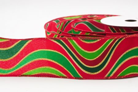Ruban en fil câblé à vagues colorées rouges_KF9633GC-7-7