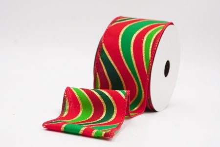 Ruban en fil câblé à vagues colorées rouges_KF9633GC-7-7