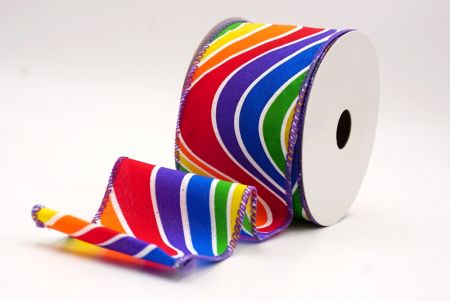 Ruban en fil câblé à vagues colorées crème - violet_KF9634GC-2-34