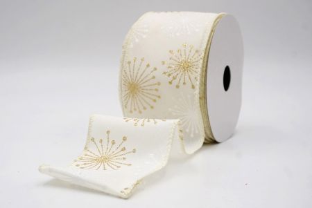 Ruban en fil câblé Crème_Célébration Éclat_KF9635GC-2-2