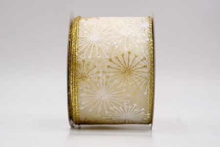 Ruban en fil câblé Crème_Célébration Éclat_KF9637G-2