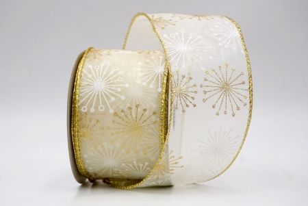 Ruban en fil câblé Crème_Célébration Éclat_KF9637G-2