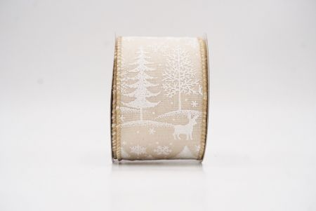 Ruban en fil de fer avec des rennes de forêt nordique bleu clair_KF9639GC-13-183