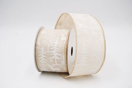 Ruban en fil de fer avec des rennes de forêt nordique bleu clair_KF9639GC-13-183