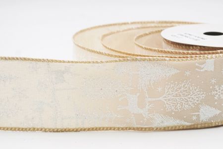 Ruban en fil de fer avec des rennes de forêt nordique bleu clair_KF9639GC-13-183